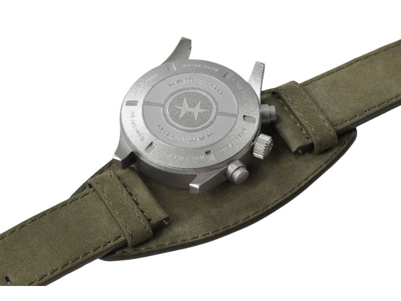 OROLOGIO UOMO AUTOMATICO CRONOGRAFO ACCIAIO/PELLE KHAKI FIELD HAMILTON H71706830